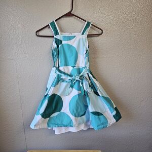 Children's Place Girls Dress 6X/7 Teal Polka Dot Fit  Flare Party Easter DD692